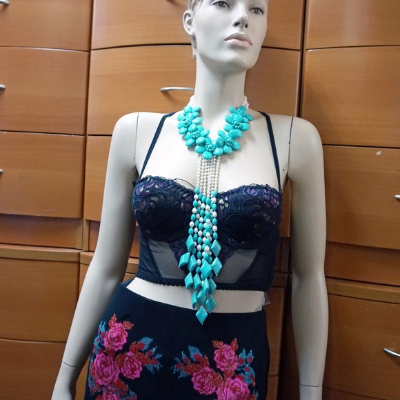 TURQUOISE PEARL UNIQUE NECKLACE WOMEN GIFT